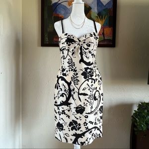 Tibi | Cream Black Floral Printed Dress SZ 8